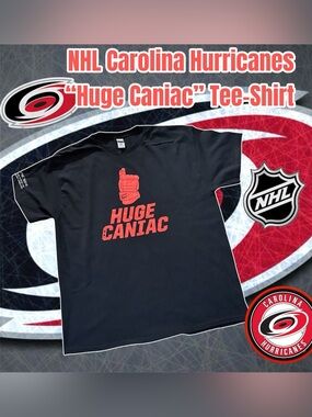 Carolina Hurricanes “Huge Caniac” Tee-Shirt, Size XL (Black)